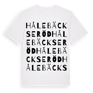 Hålebäckseröd ordlek t-shirt – ekologisk bomull t-shirt från Pinshirt