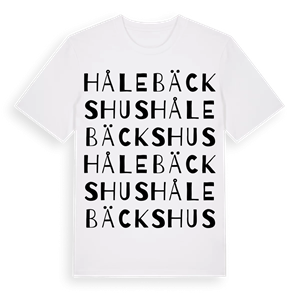 Hålebäckshus ordlek t-shirt – ekologisk bomull t-shirt från Pinshirt