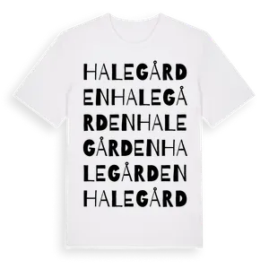 Halegården ordlek t-shirt – ekologisk bomull t-shirt från Pinshirt