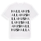 White t-shirt med Hallahus ordlek t-shirt