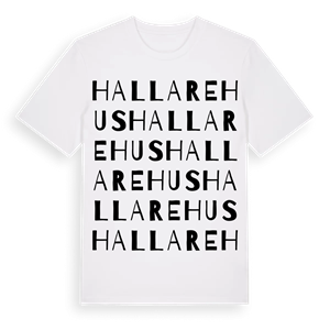 Hallarehus ordlek t-shirt – ekologisk bomull t-shirt från Pinshirt