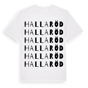 Hallaröd ordlek t-shirt – ekologisk bomull t-shirt från Pinshirt