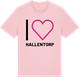 Pink Cotton t-shirt med Jag älskar Hallentorp t-shirt stort tryck