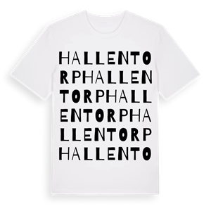Hallentorp ordlek t-shirt – ekologisk bomull t-shirt från Pinshirt