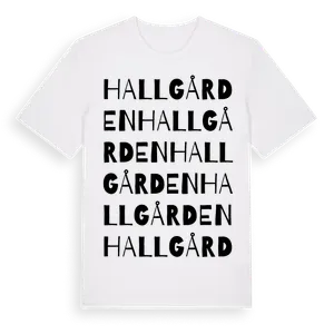 Hallgården ordlek t-shirt – ekologisk bomull t-shirt från Pinshirt