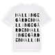 White t-shirt med Hallingegården ordlek t-shirt