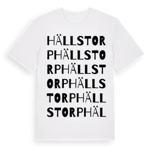 Hällstorp ordlek t-shirt – ekologisk bomull t-shirt från Pinshirt