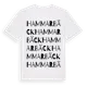 White t-shirt med Hammarbäck ordlek t-shirt