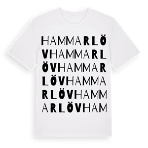 Hammarlöv ordlek t-shirt – ekologisk bomull t-shirt från Pinshirt