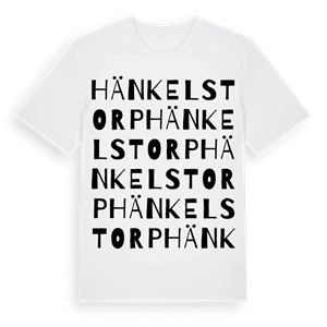 Hänkelstorp ordlek t-shirt – ekologisk bomull t-shirt från Pinshirt