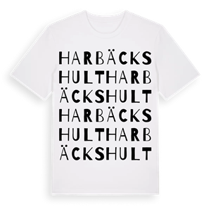 Harbäckshult ordlek t-shirt – ekologisk bomull t-shirt från Pinshirt