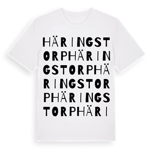 Häringstorp ordlek t-shirt – ekologisk bomull t-shirt från Pinshirt