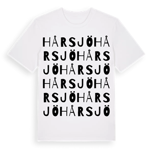 Hårsjö ordlek t-shirt – ekologisk bomull t-shirt från Pinshirt
