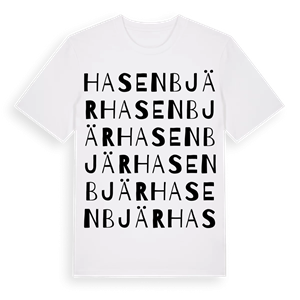 Hasenbjär ordlek t-shirt – ekologisk bomull t-shirt från Pinshirt