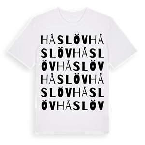 Håslöv ordlek t-shirt – ekologisk bomull t-shirt från Pinshirt
