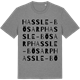 Mid Heather Gray t-shirt med Hassle-Bösarp ordlek t-shirt