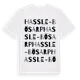 White t-shirt med Hassle-Bösarp ordlek t-shirt