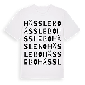 Hässlebo ordlek t-shirt – ekologisk bomull t-shirt från Pinshirt