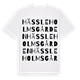 White t-shirt med Hässleholmsgården ordlek t-shirt