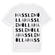 White t-shirt med Hasslemölla ordlek t-shirt