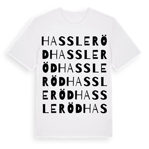 Hassleröd ordlek t-shirt – ekologisk bomull t-shirt från Pinshirt