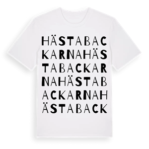 Hästabackarna ordlek t-shirt – ekologisk bomull t-shirt från Pinshirt