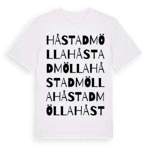 Håstadmölla ordlek t-shirt – ekologisk bomull t-shirt från Pinshirt