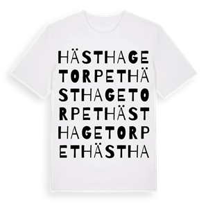 Hästhagetorpet ordlek t-shirt – ekologisk bomull t-shirt från Pinshirt