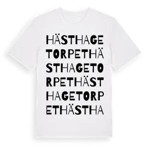 Hästhagetorpet ordlek t-shirt – ekologisk bomull t-shirt från Pinshirt