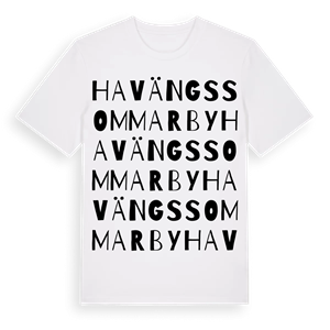 Havängs sommarby ordlek t-shirt – ekologisk bomull t-shirt från Pinshirt