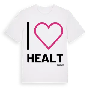 Jag älskar Healt t-shirt stort tryck – ekologisk bomull t-shirt från Pinshirt