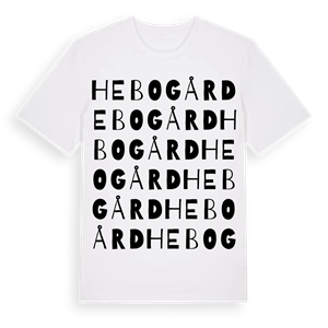 Hebo gård ordlek t-shirt – ekologisk bomull t-shirt från Pinshirt