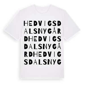 Hedvigsdals Nygård ordlek t-shirt – ekologisk bomull t-shirt från Pinshirt