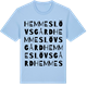 Blue Soul t-shirt med Hemmeslövs gård ordlek t-shirt