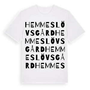 Hemmeslövs gård ordlek t-shirt – ekologisk bomull t-shirt från Pinshirt