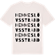 Vintage White t-shirt med Hemmeslövsstrand ordlek t-shirt