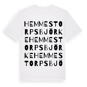 Hemmestorps björke ordlek t-shirt – ekologisk bomull t-shirt från Pinshirt