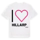 White t-shirt med Jag älskar Hillarp t-shirt stort tryck