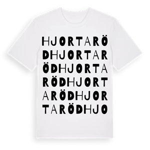 Hjortaröd ordlek t-shirt – ekologisk bomull t-shirt från Pinshirt