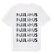 White t-shirt med Hjulahus ordlek t-shirt