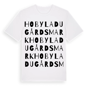 Hoby ladugårdsmark ordlek t-shirt – ekologisk bomull t-shirt från Pinshirt