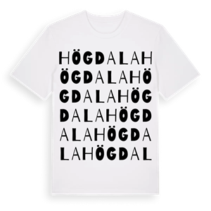 Högdala ordlek t-shirt – ekologisk bomull t-shirt från Pinshirt