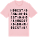 Pink Cotton t-shirt med Högestad ängar ordlek t-shirt