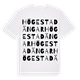 White t-shirt med Högestad ängar ordlek t-shirt