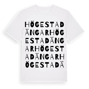 Högestad ängar ordlek t-shirt – ekologisk bomull t-shirt från Pinshirt