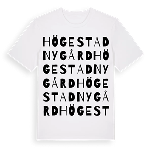 Högestad Nygård ordlek t-shirt – ekologisk bomull t-shirt från Pinshirt
