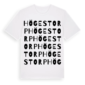 Högestorp ordlek t-shirt – ekologisk bomull t-shirt från Pinshirt