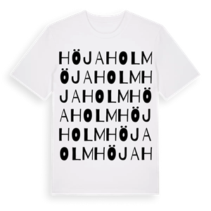 Höjaholm ordlek t-shirt – ekologisk bomull t-shirt från Pinshirt