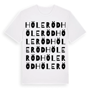 Höleröd ordlek t-shirt – ekologisk bomull t-shirt från Pinshirt