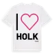 White t-shirt med Jag älskar Holk t-shirt stort tryck